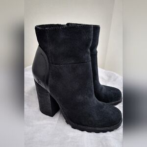 Sam Edelman Black Suede Heeled Boots Size 8.5